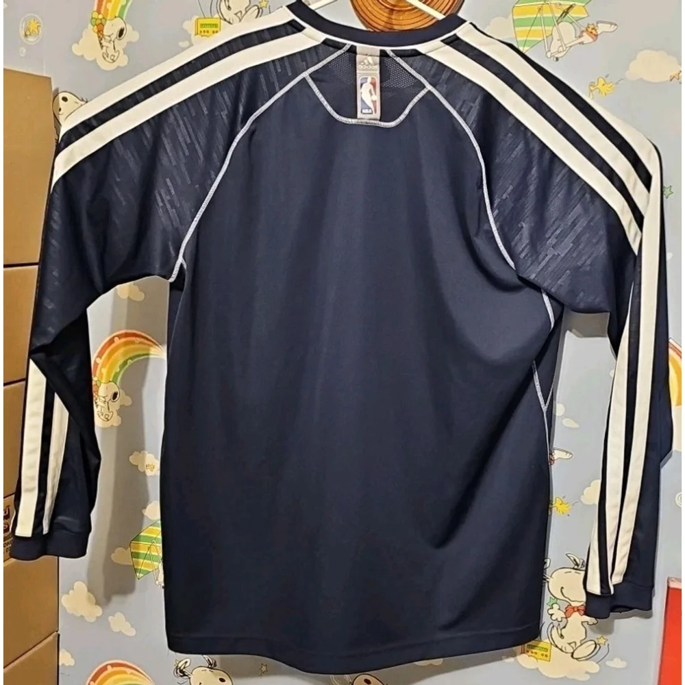 Denver Nuggets Adidas Warm Up Shirt Men’s Large Blue NBA Long Sleeve ClimaCool - Picture 8 of 16